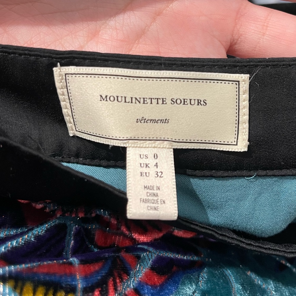 Anthropologie Moulinette Soeurs Blue Lange Velvet Slip Midi Dress Metallic - Picture 7 of 8